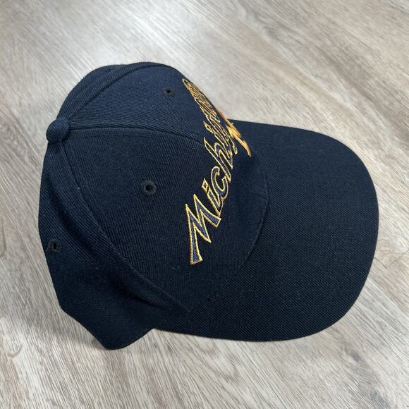 Vintage Sports Specialties Michigan Wolverines Hat Snapback Wool Blend Blue Cap - Picture 8 of 9